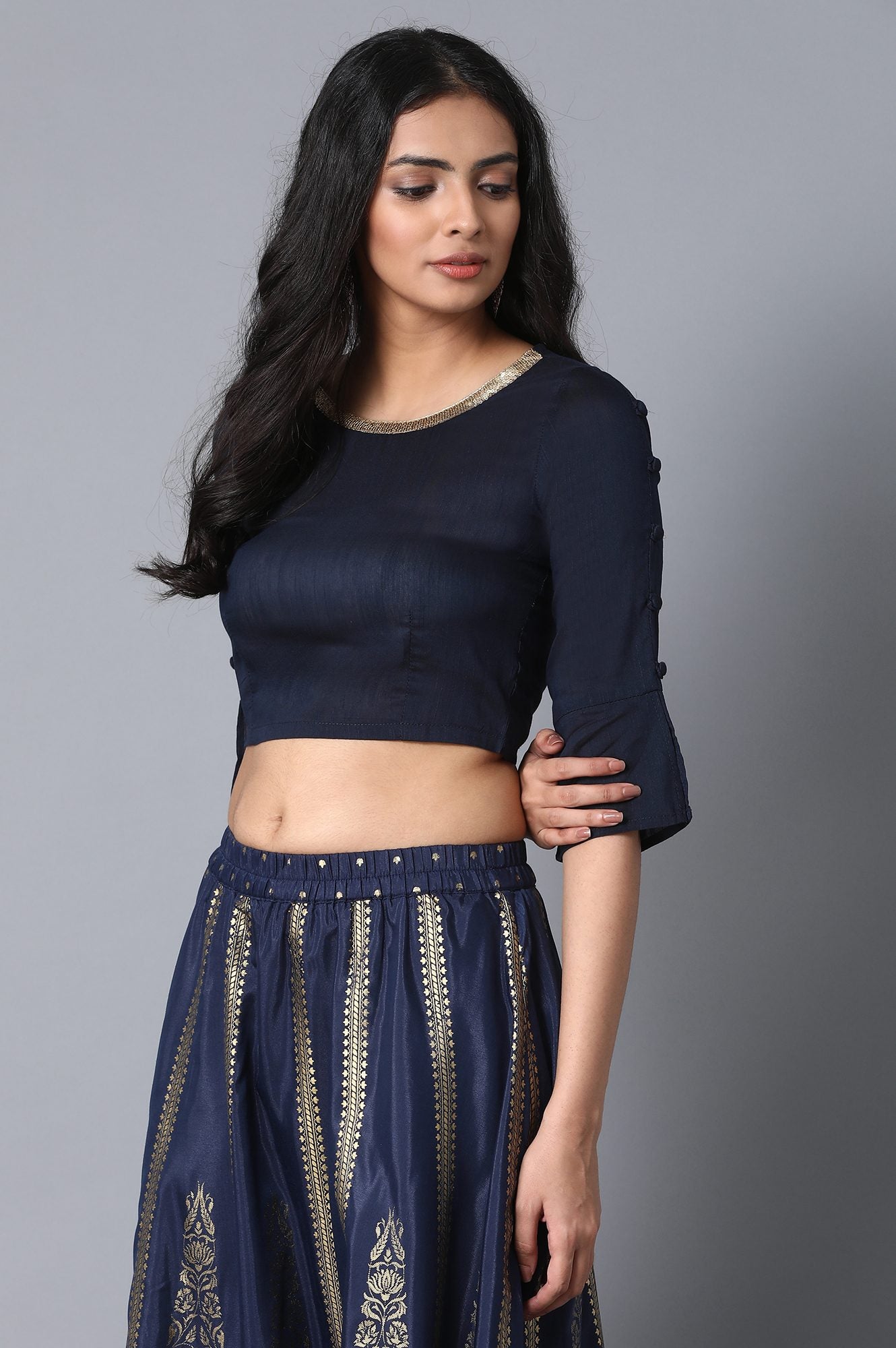 Navy Crop Top