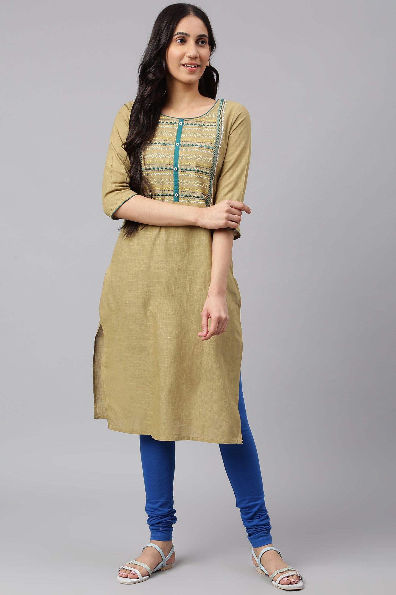 Blue Skin Fit Churidar