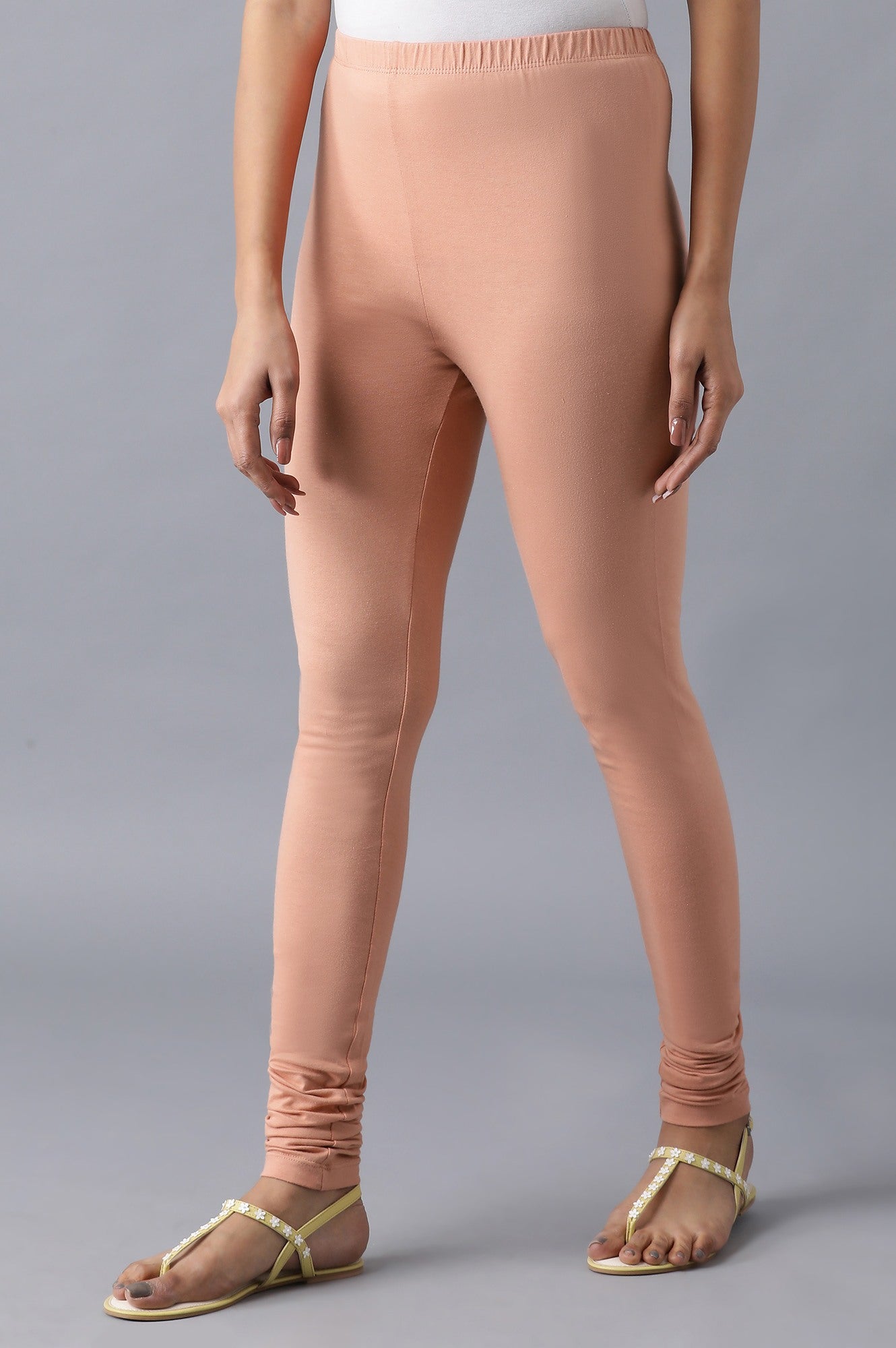 Orange knitted churidar