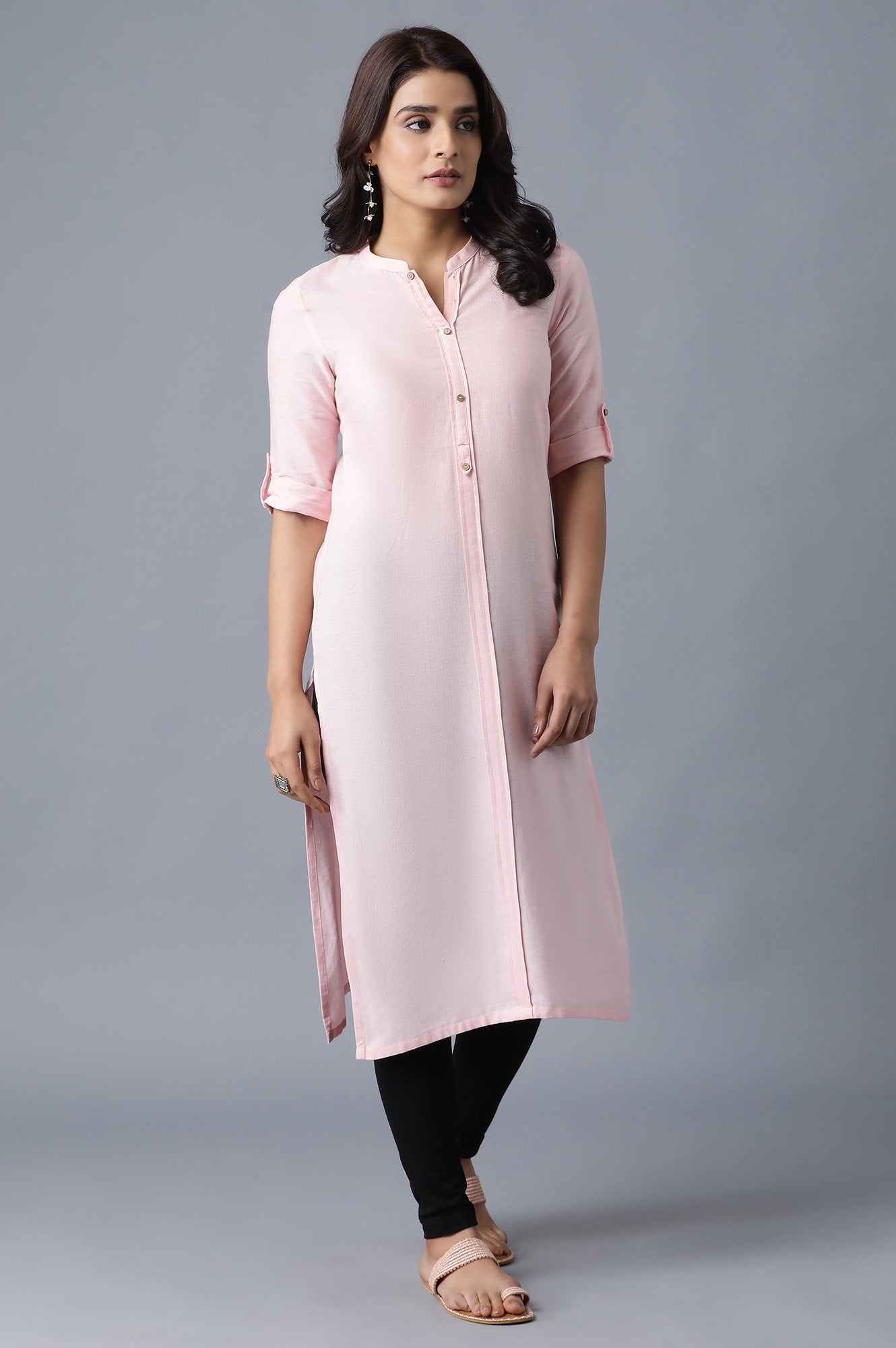 Black Solid Skinny Fit Cotton Tights With Elasticated Waistband