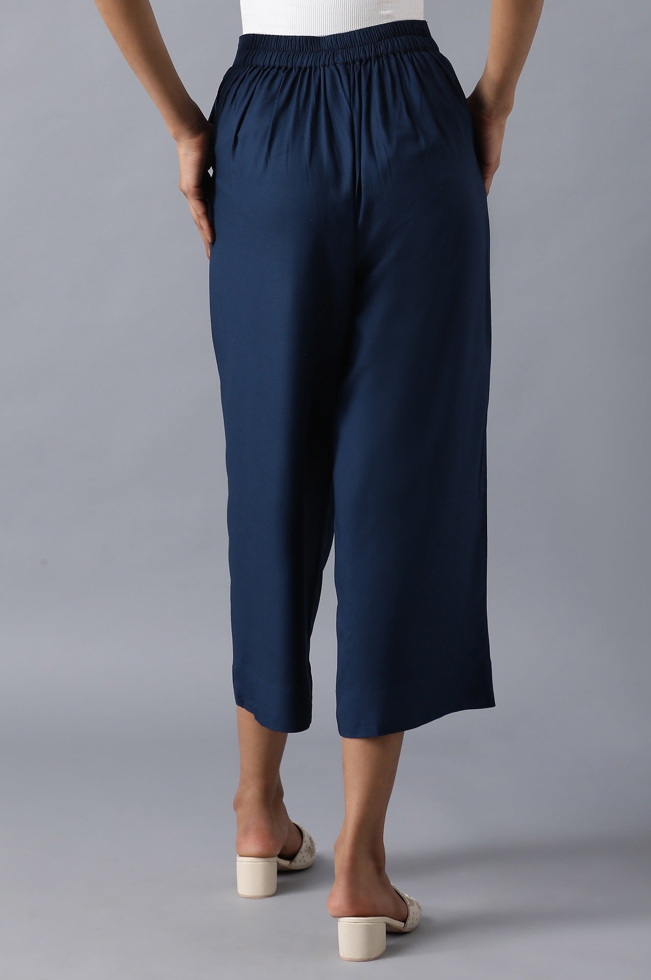 Moonlight Blue Solid Culottes
