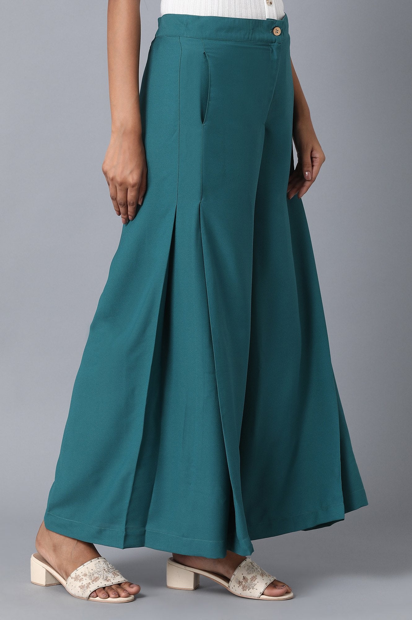 Gold Loose Fit Palazzo