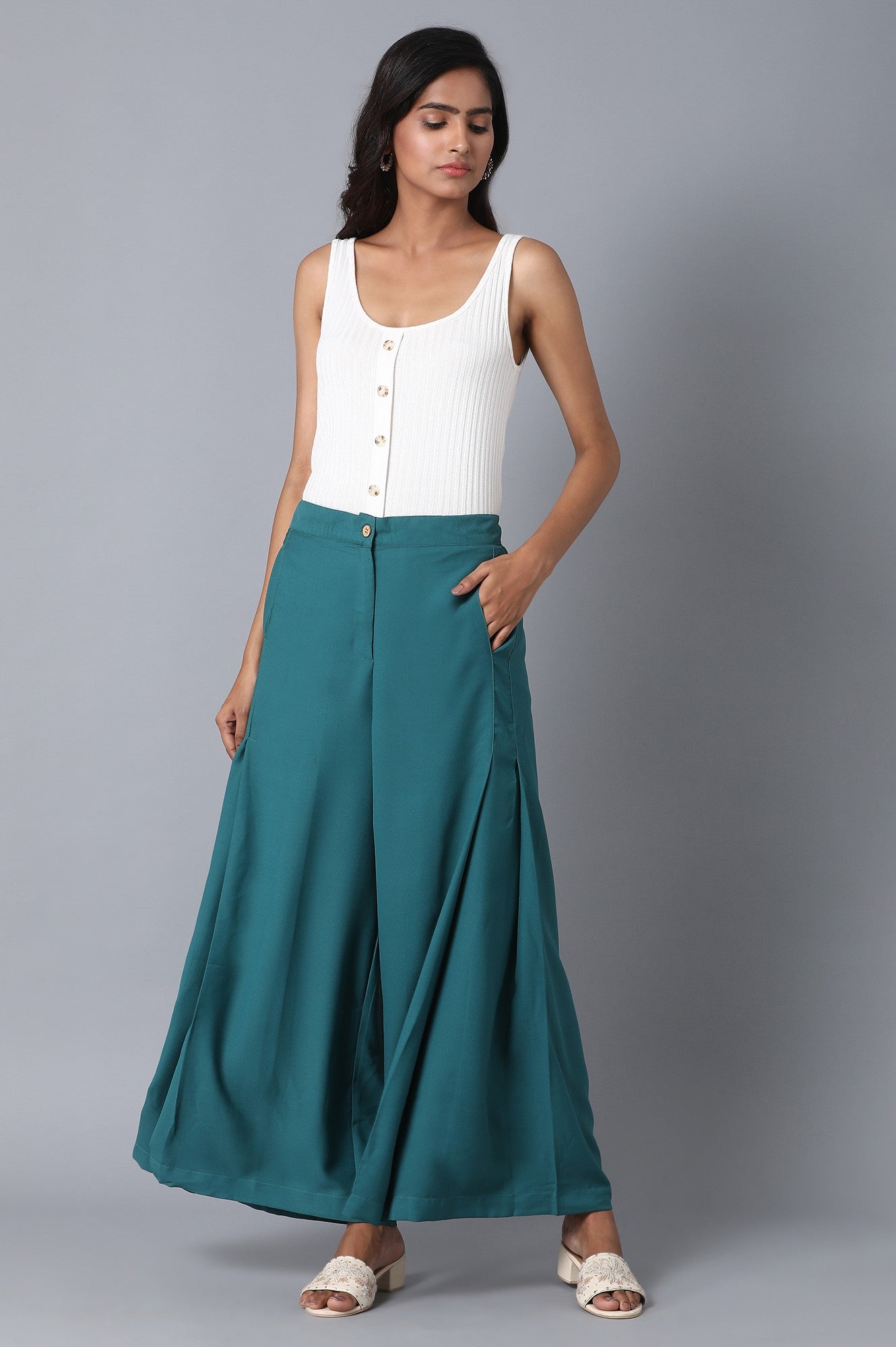 Gold Loose Fit Palazzo