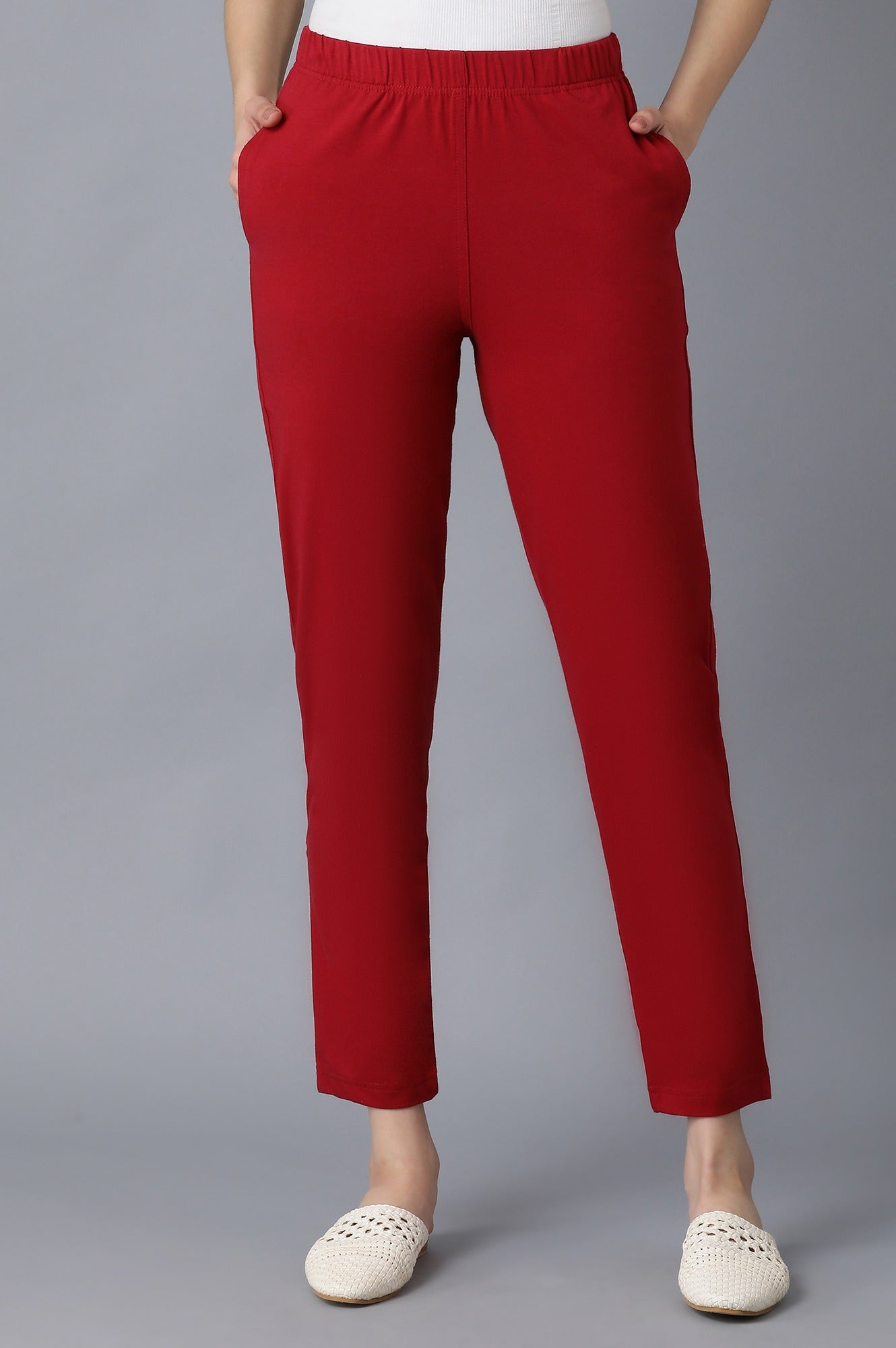 Maroon Cotton Jersy Pants