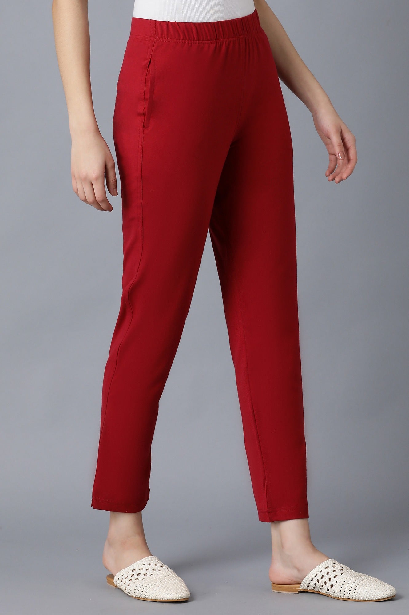 Maroon Cotton Jersy Pants