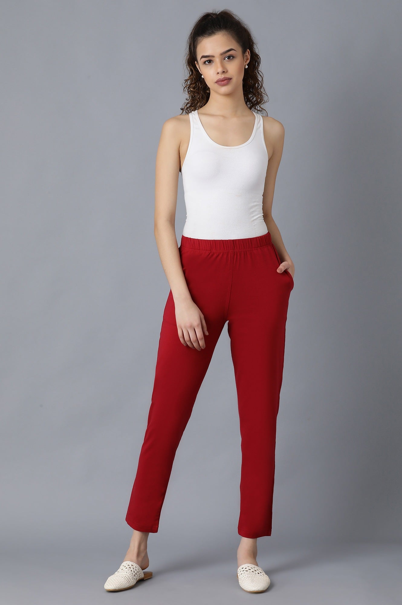 Maroon Cotton Jersy Pants