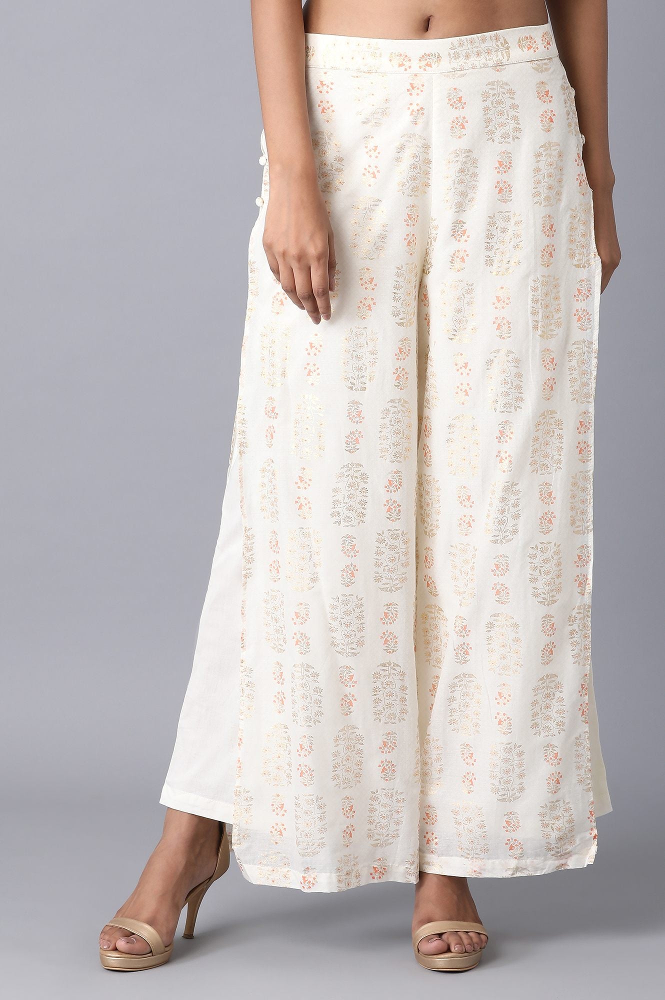White Loose Fit Palazzo