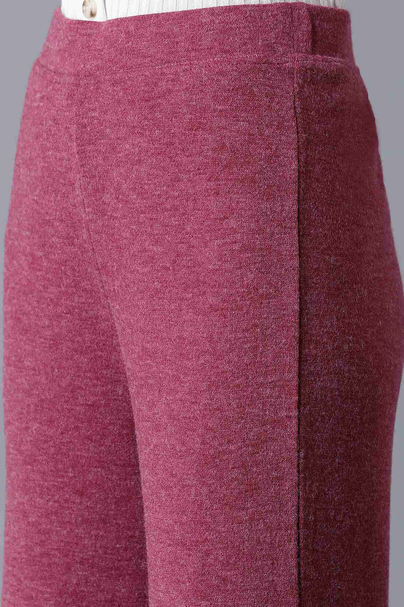 Pink Solid Straight Fit Palazzo With Elasticated Waist