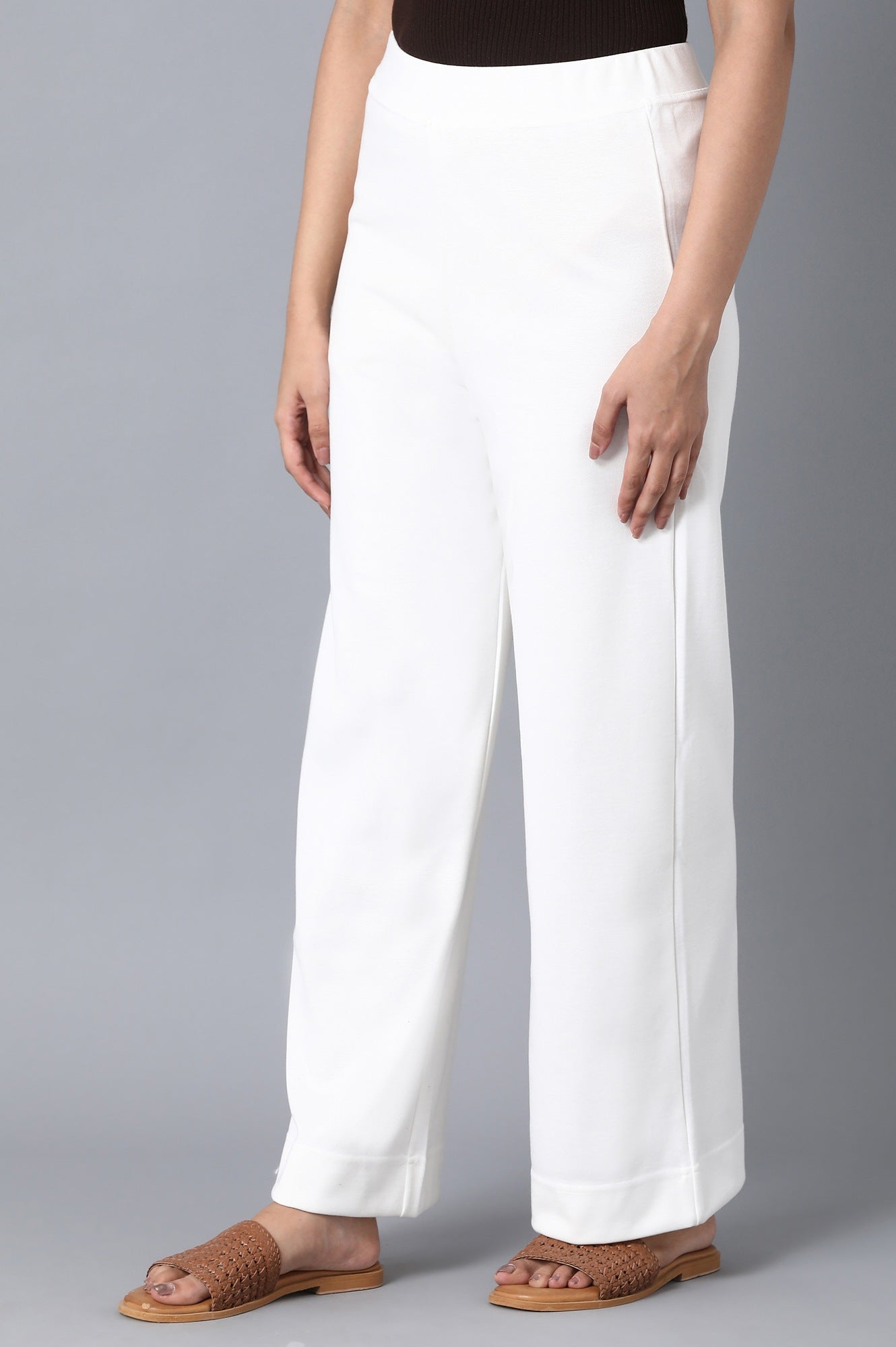 White Loose Fit Palazzo