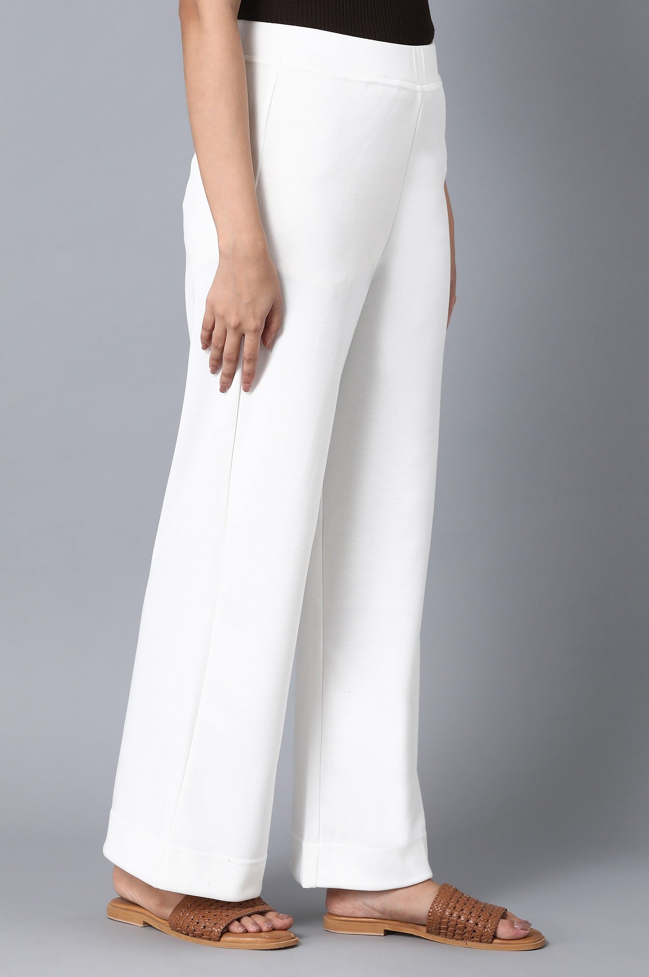 White Loose Fit Palazzo