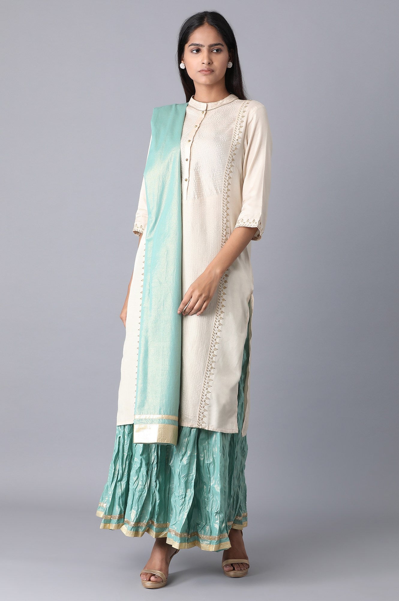 Blue Voile Dupatta