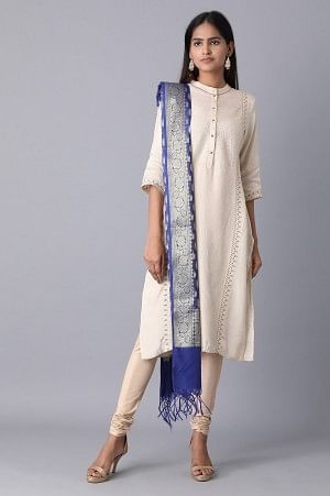 Royal Blue Banaras Jacquard Dupatta - Combo of Two Dupattas