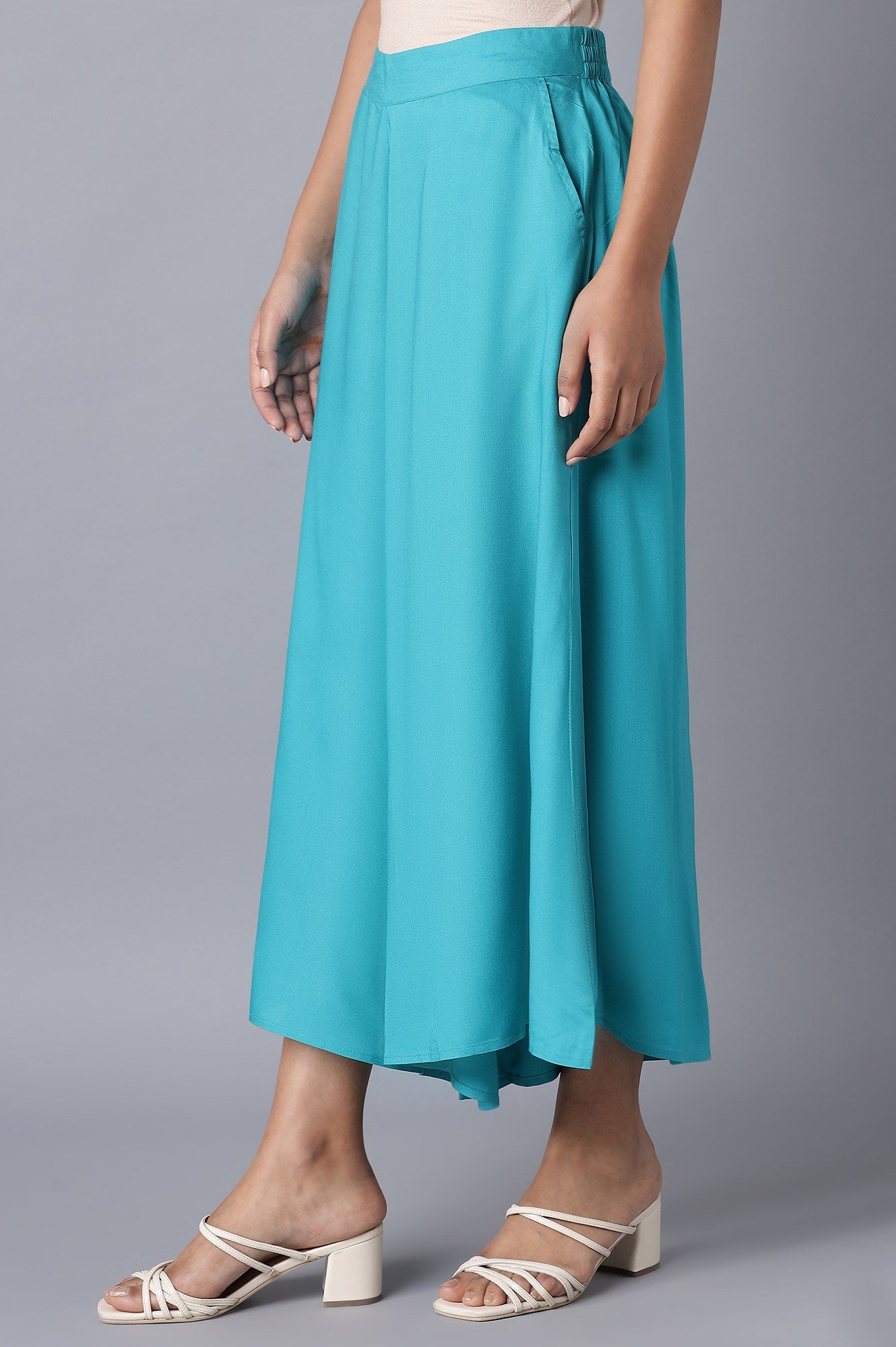 Light Blue Flared Culottes