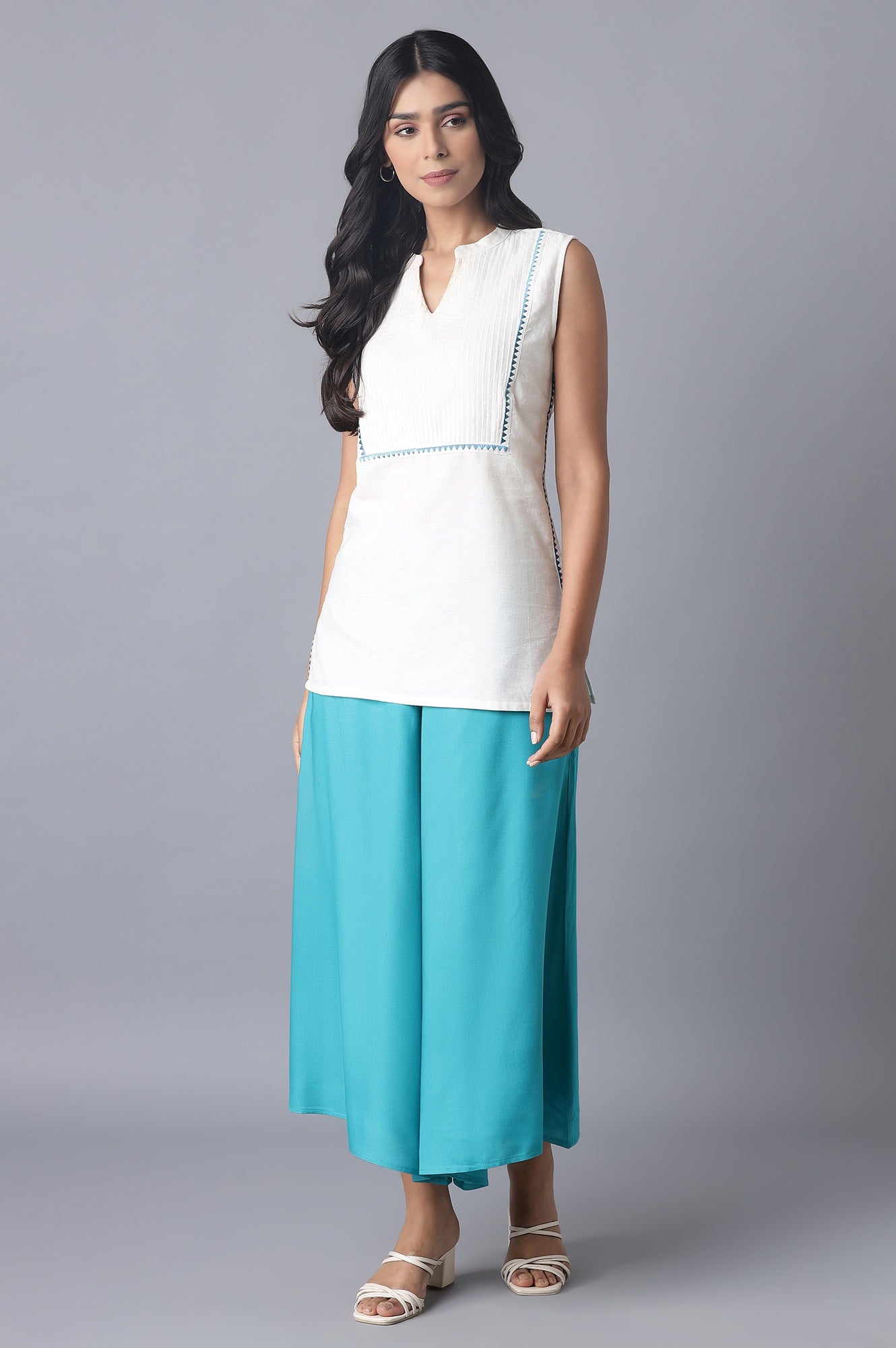 Light Blue Flared Culottes