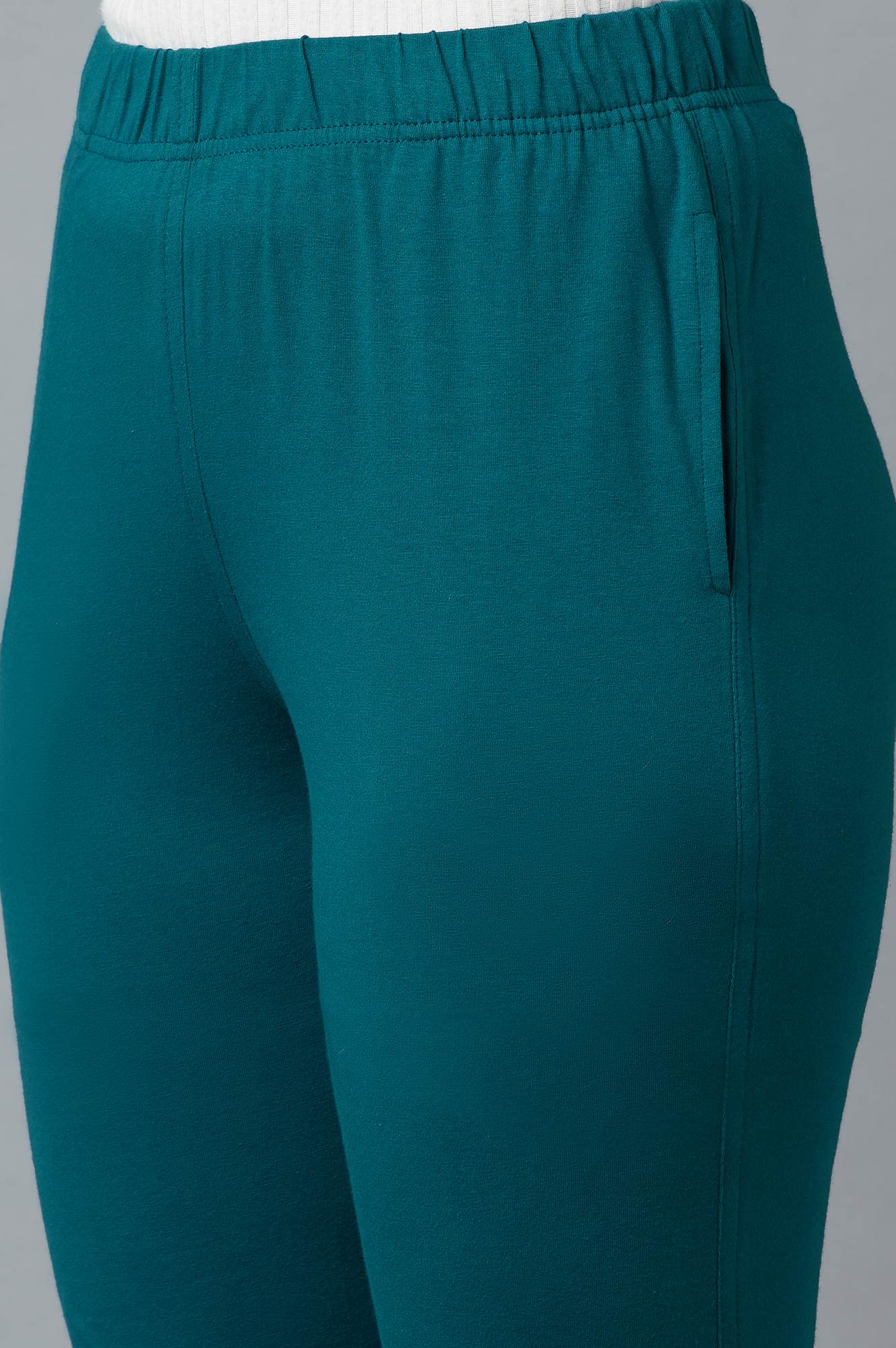 Blue Cotton Lycra Jersy Pants