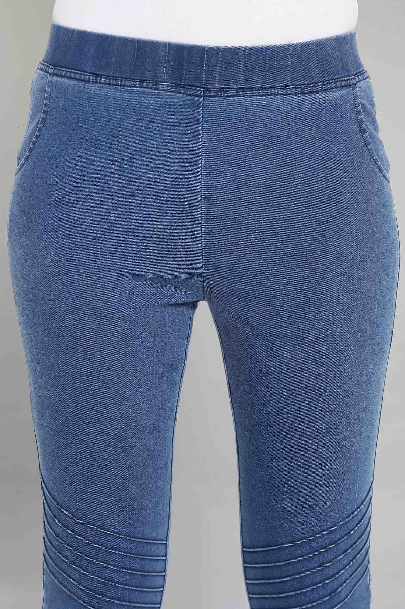 Light Blue Pintucks Jegging