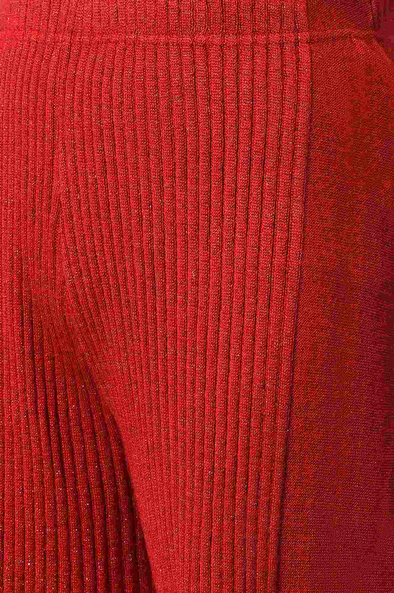 Red Solid Wide Leg Acrylic Palazzo With Elasticated Waist