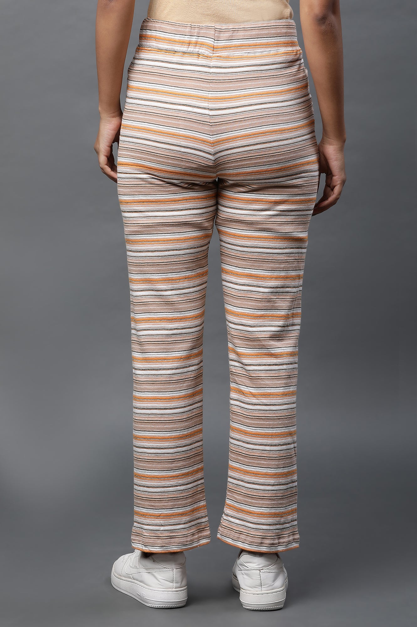 Yellow Stripe Printed Lounge Wear Pants