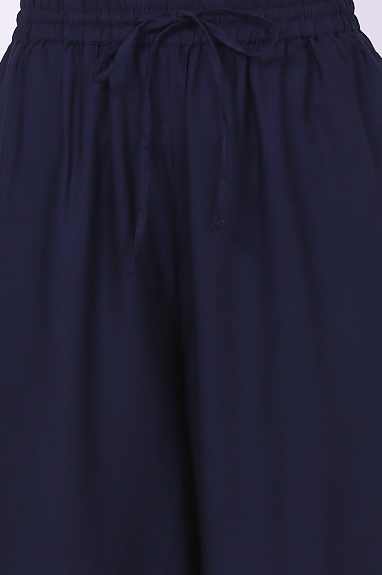 Navy Blue Solid Loose Fit Cropped Dhoti Pants