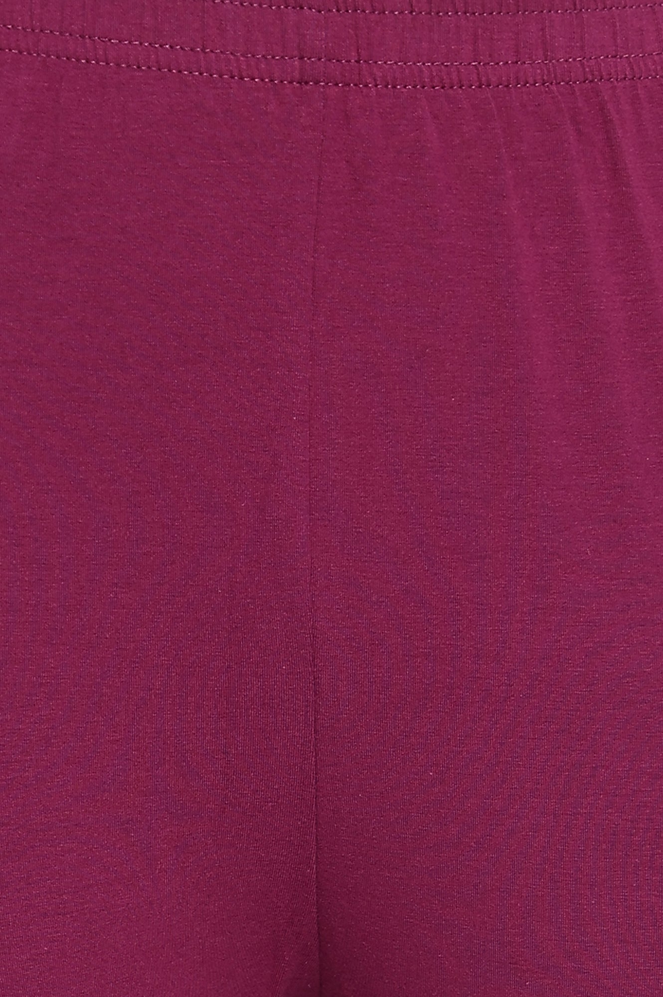 Purple Solid Cotton Blend Tights in Ankle Length