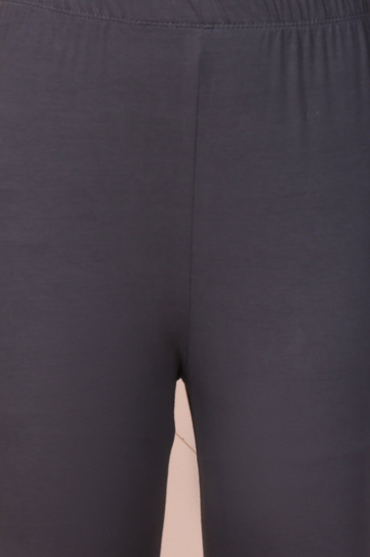 Grey Solid Cotton Blend Skinny Fit Tights