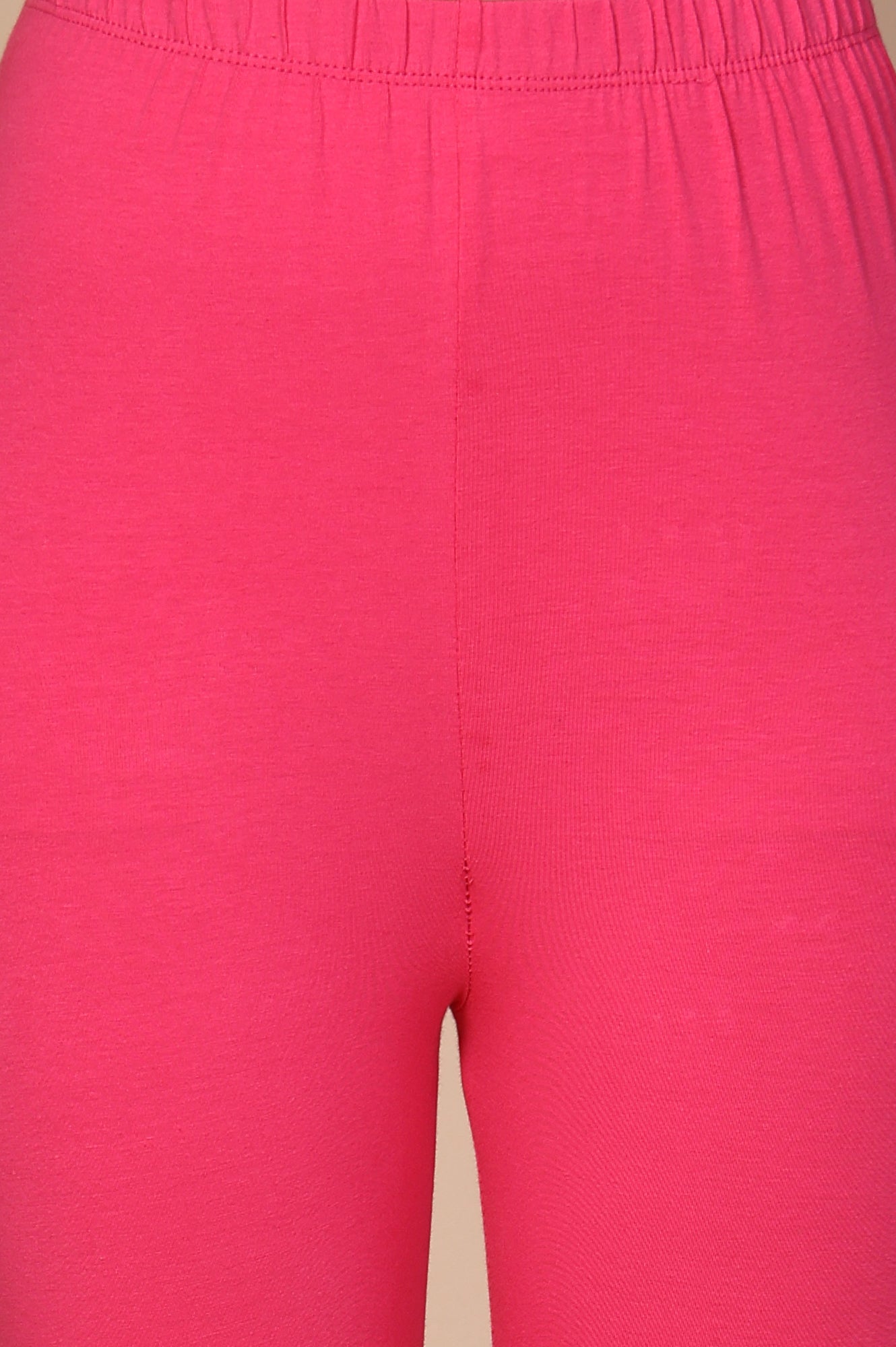 Pink Solid Skinny Fit Cotton Tight