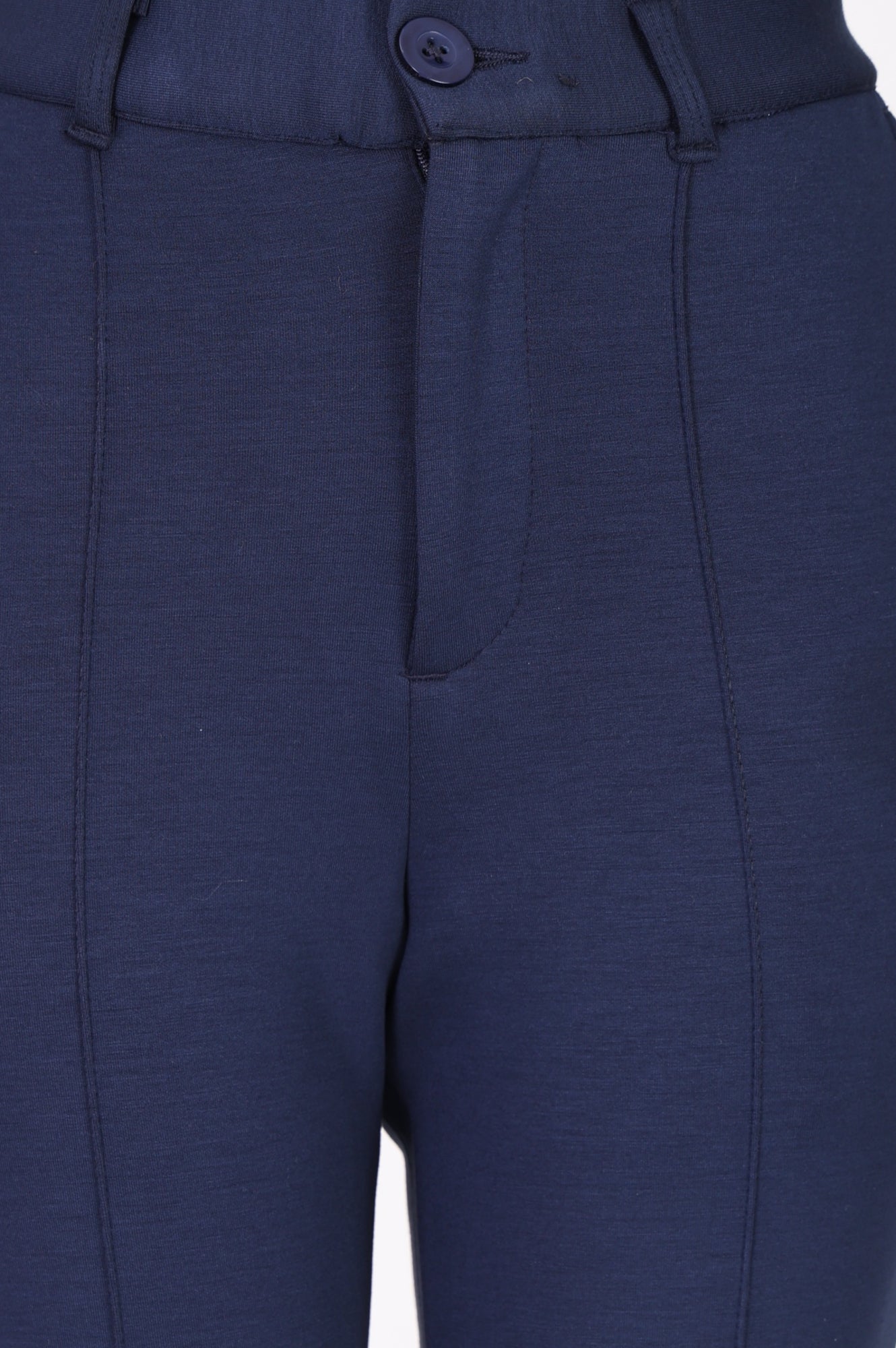 Navy Blue Slim Fit Ankle Length Pants