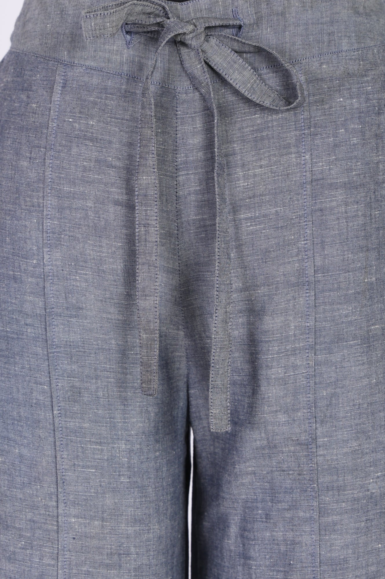 Grey Yarn Dyed Denim Palazzo