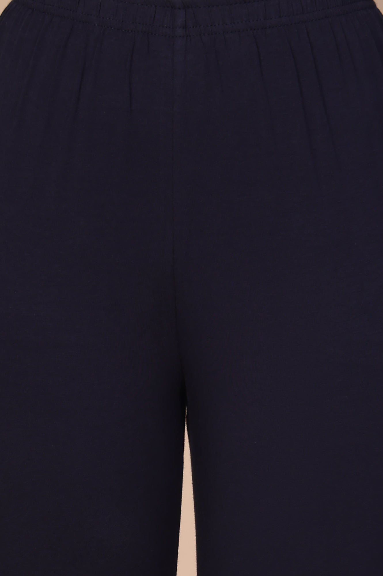 Navy Blue Solid Slim Fit Cotton Churidar