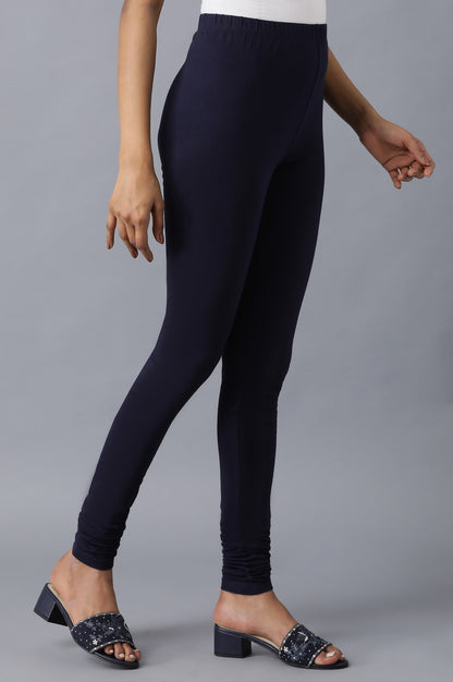 Navy Blue solid Churidar