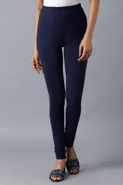 Navy Blue solid Churidar