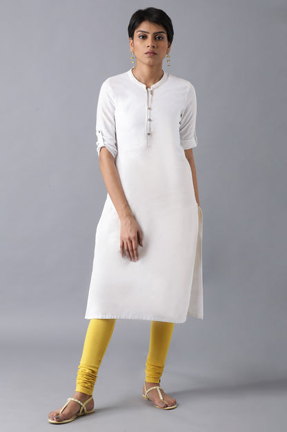 Yellow knitted churidar