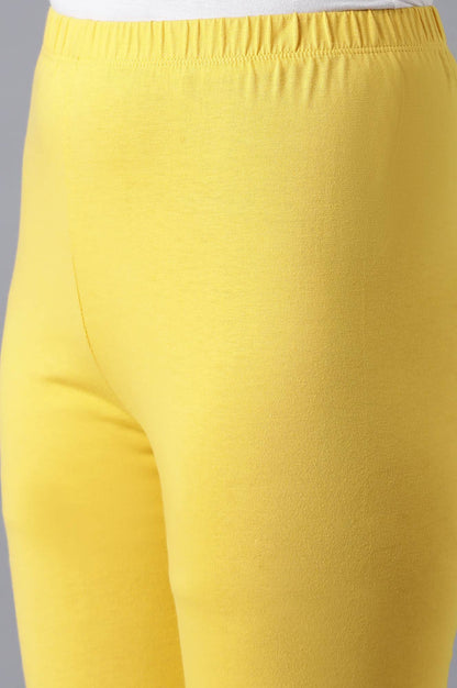Yellow knitted churidar