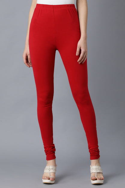 Red knitted Churidar
