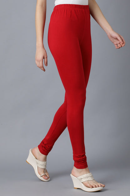 Red knitted Churidar