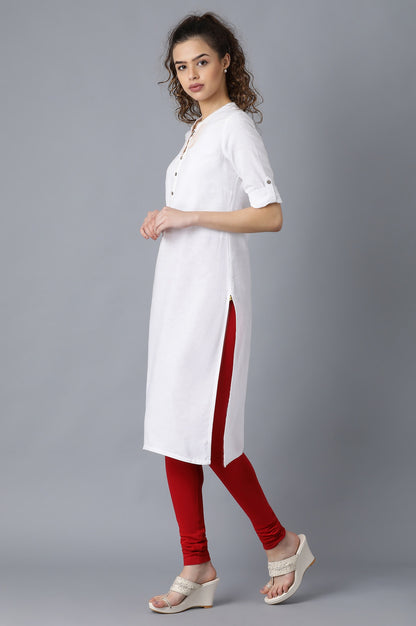Red knitted Churidar