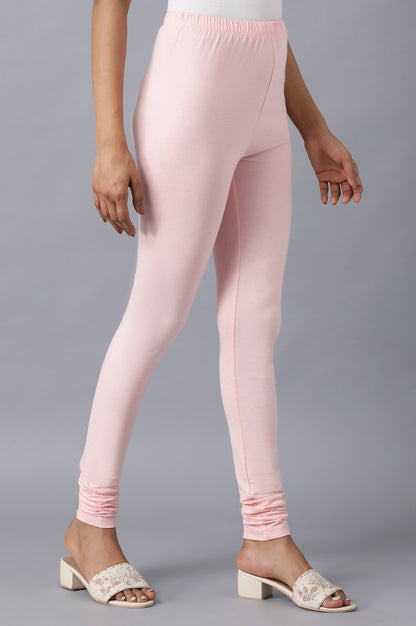Pink solid churidar