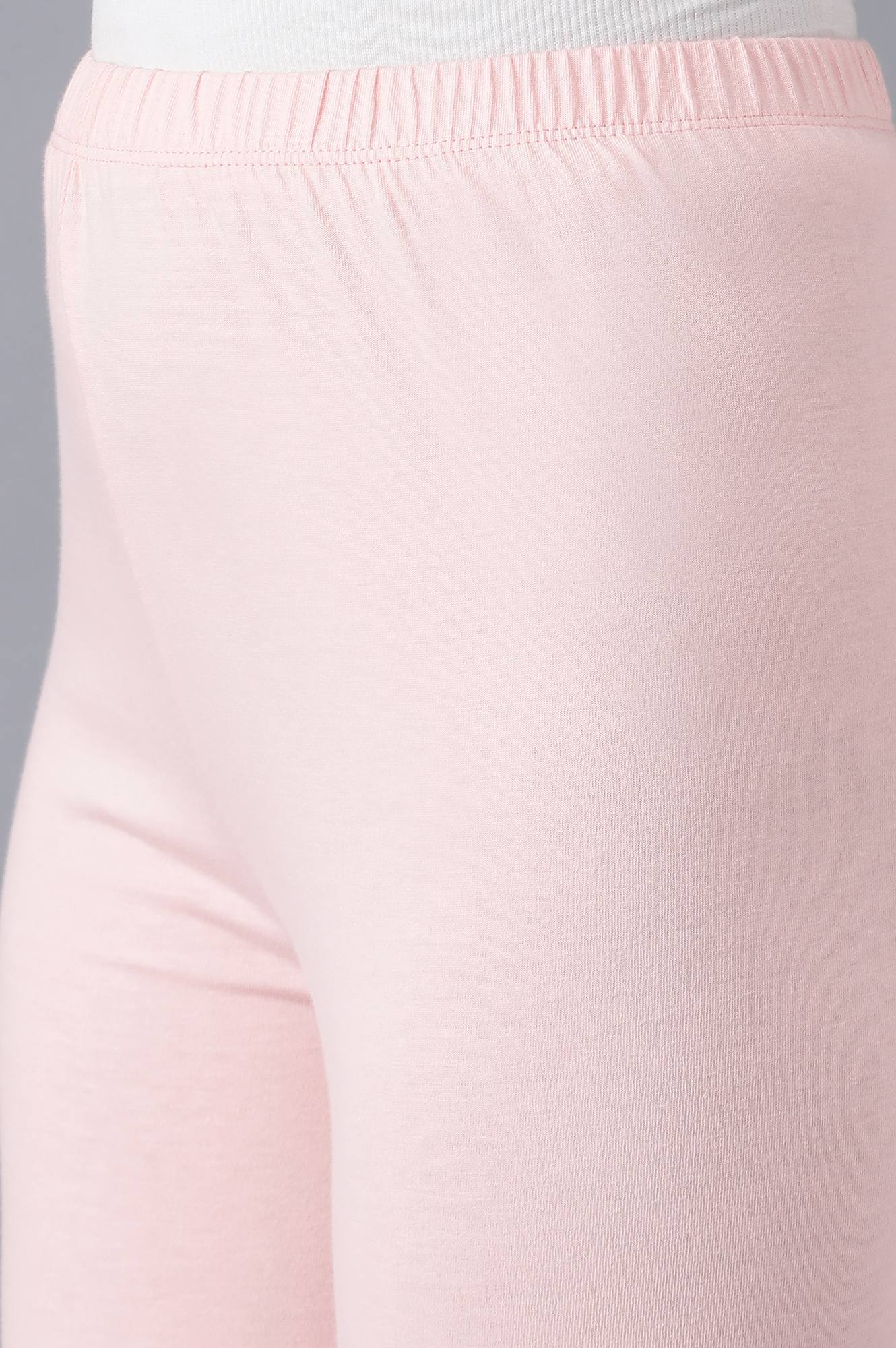 Pink solid churidar