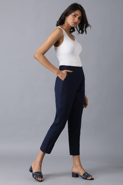 Blue rollup hem trousers