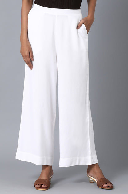 White Loose Fit Palazzo