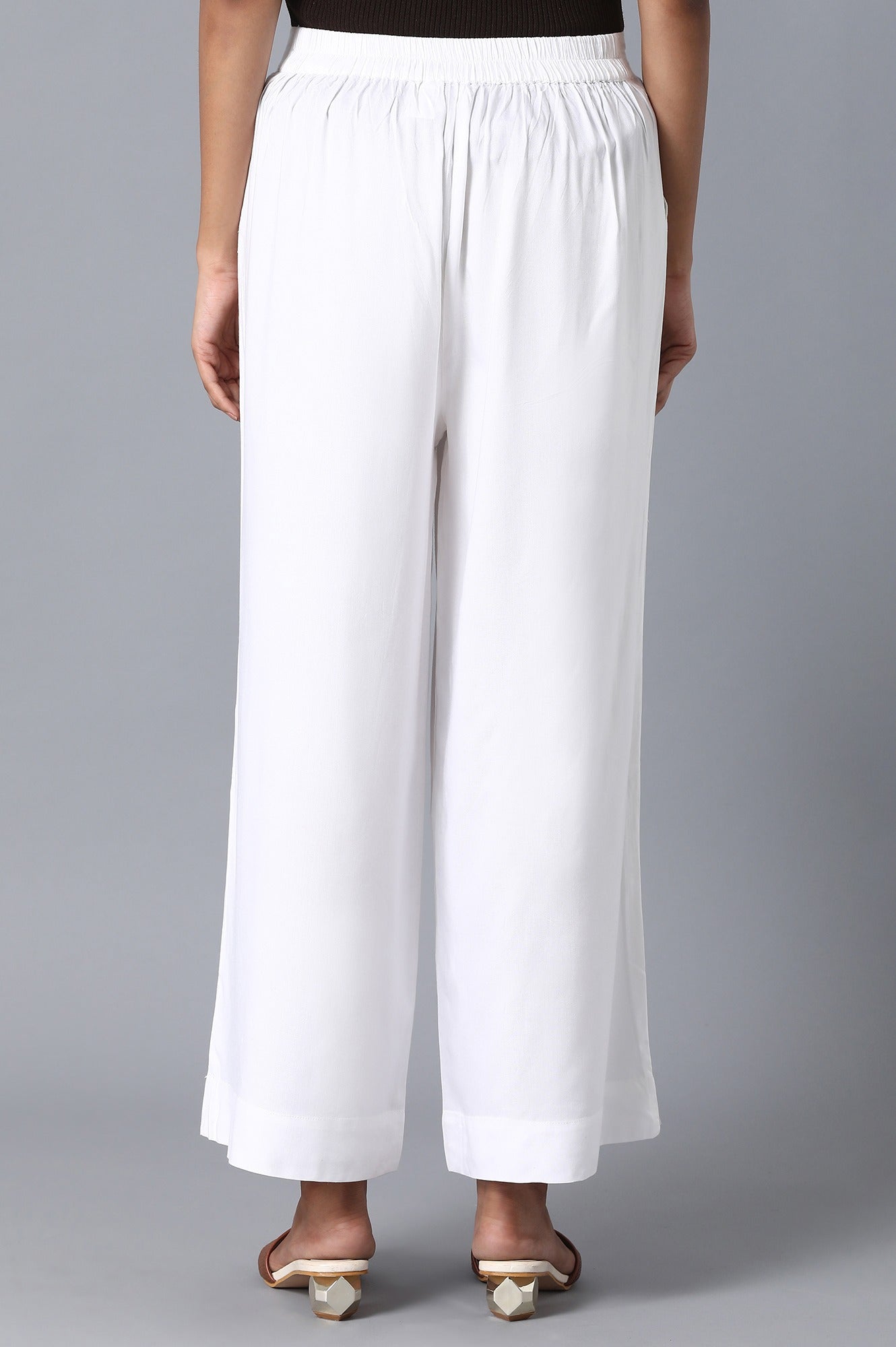 White Loose Fit Palazzo