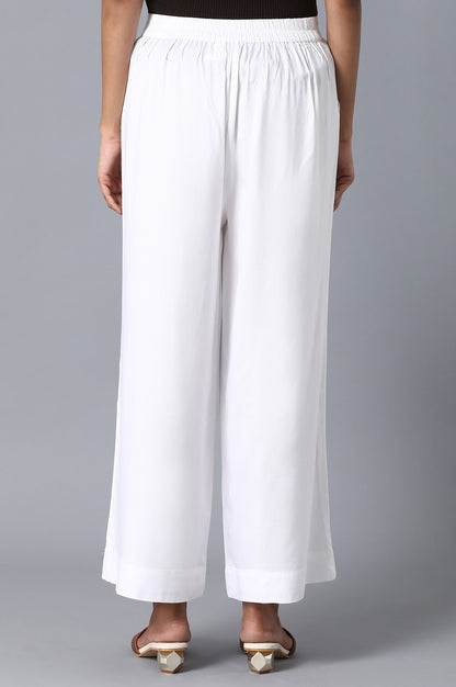 White Loose Fit Palazzo