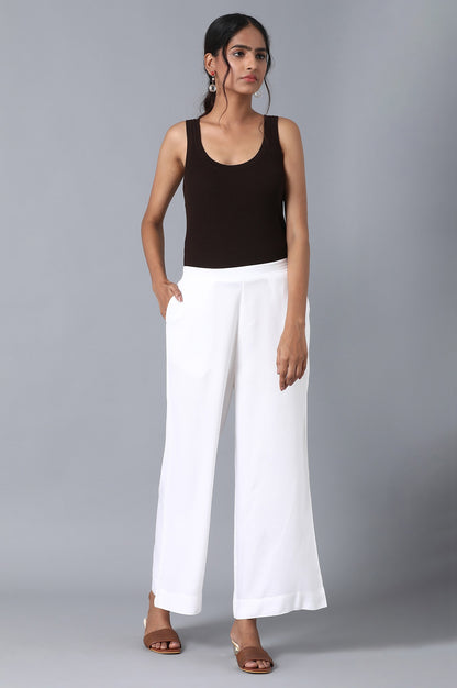 White Loose Fit Palazzo