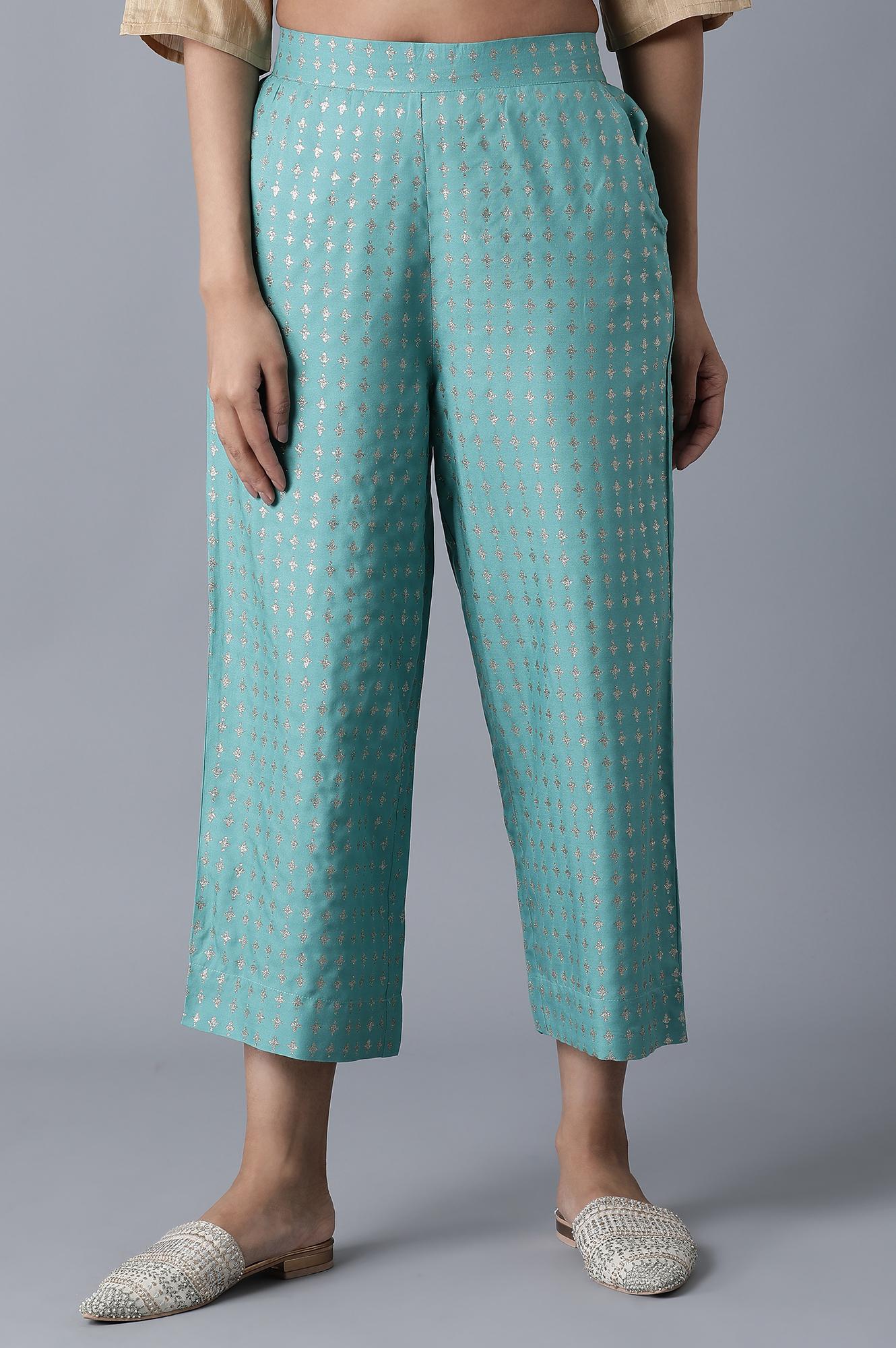 Green Floral Print Culotte