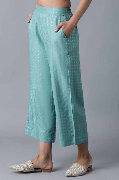 Green Floral Print Culotte