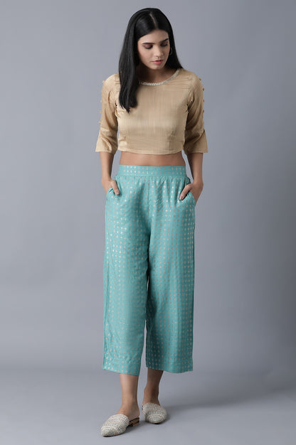 Green Floral Print Culotte