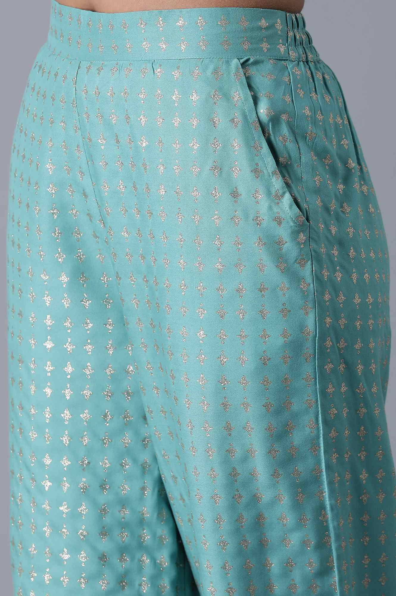 Green Floral Print Culotte