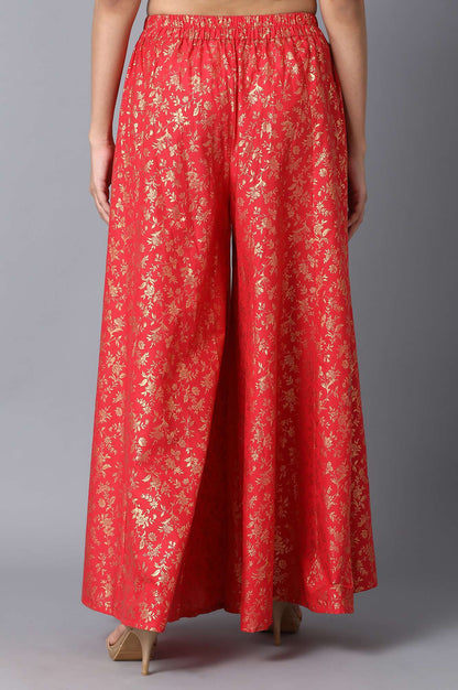 Red Loose Fit Palazzo