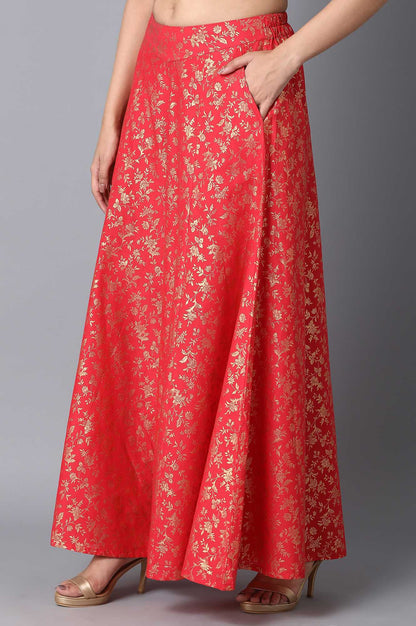 Red Loose Fit Palazzo