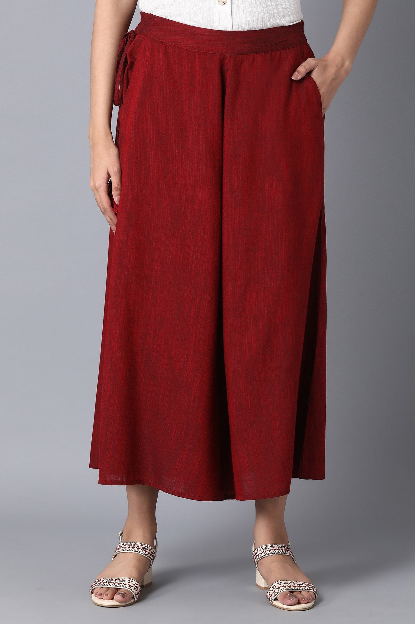 Red Straight Culottes